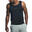 Men Printed Wicking Anti-Odor Running Sports Vest Tank Top Singlet - Black