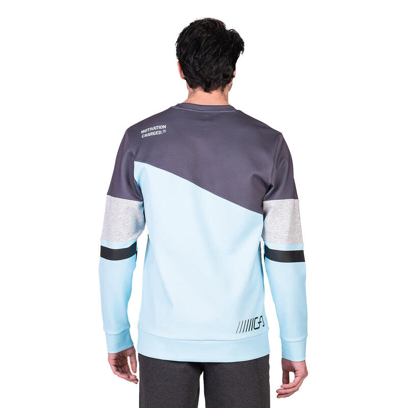 Men GA Pattern Lightweight Long Sweatshirts - Light sky blue