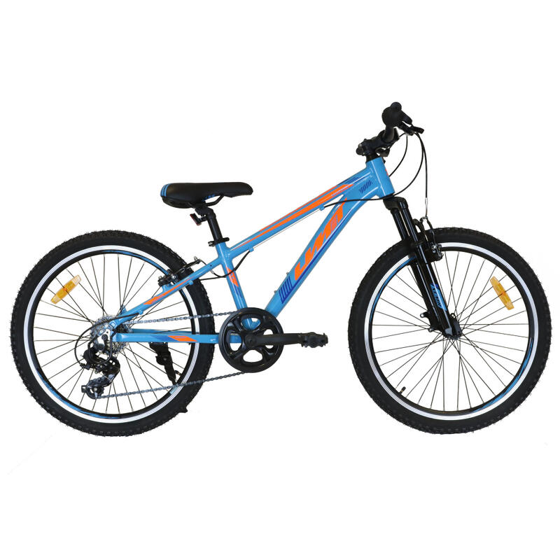 Bicicleta Infantil 24” Umit Quadro Alumínio 7V Azul-Laranja