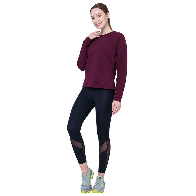 Women Plain Reversible Lightweight Long Sweatshirts - Purple grey