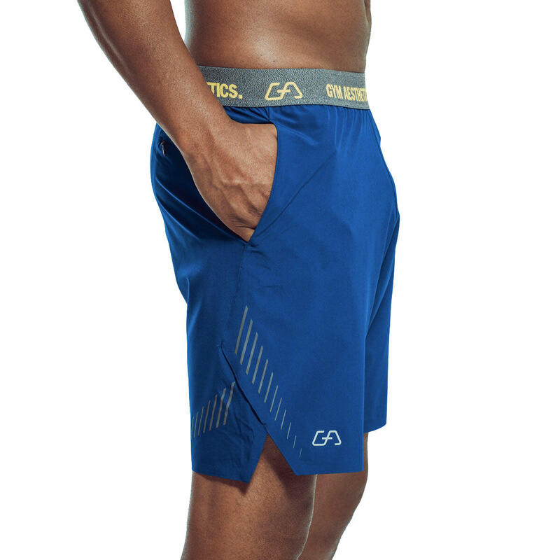 Men Waistband Breathable Dri-Fit 9" Running Sports Shorts - Navy blue