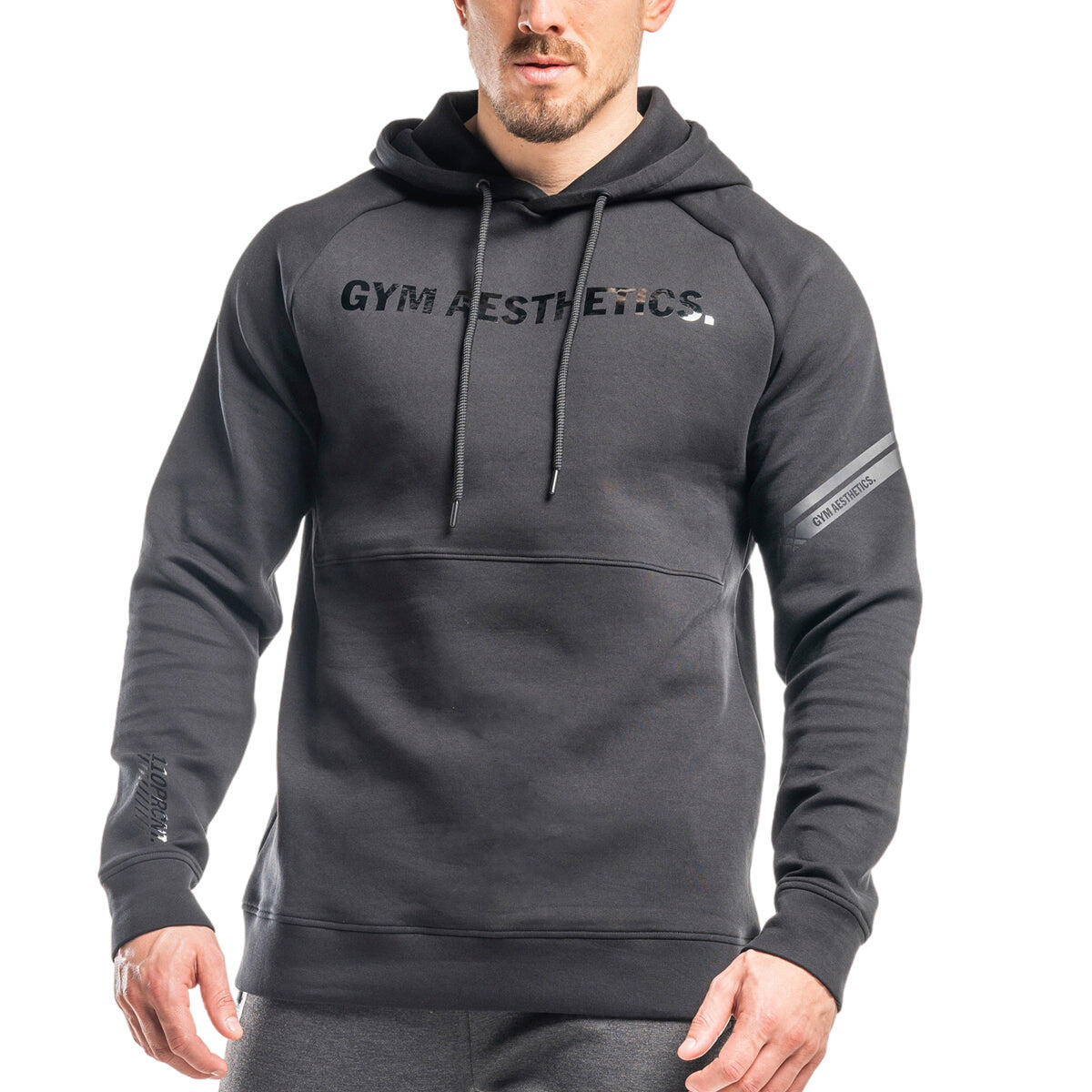 Men Print Lightweight Hooded Sweatshirts Hoodie with Back Pocket Charcoal grey