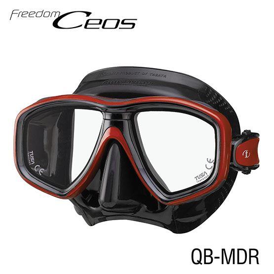 Freedom Ceos M-212 黑色硅膠框潛水面鏡 (QB-MDR) - 紅色