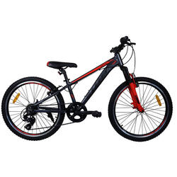 Bicicleta Infantil 24” Umit Cuadro Aluminio 7V Gris-Roja