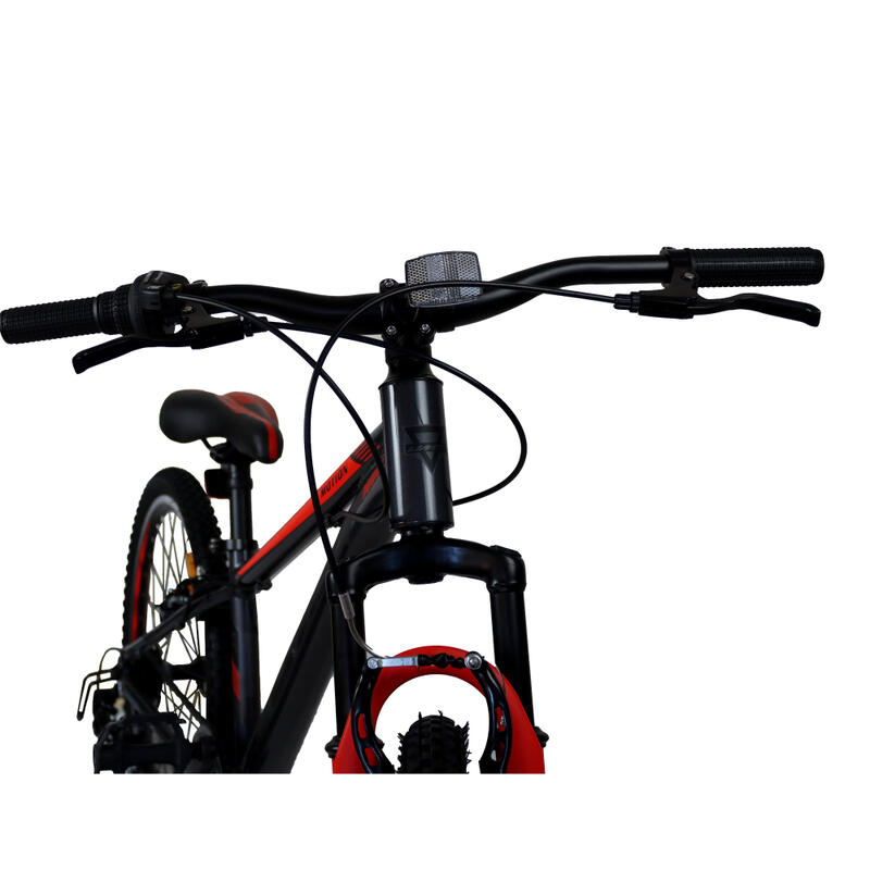 Bicicleta Infantil 24” Umit Quadro Alumínio 7V Cinzento-Vermelho