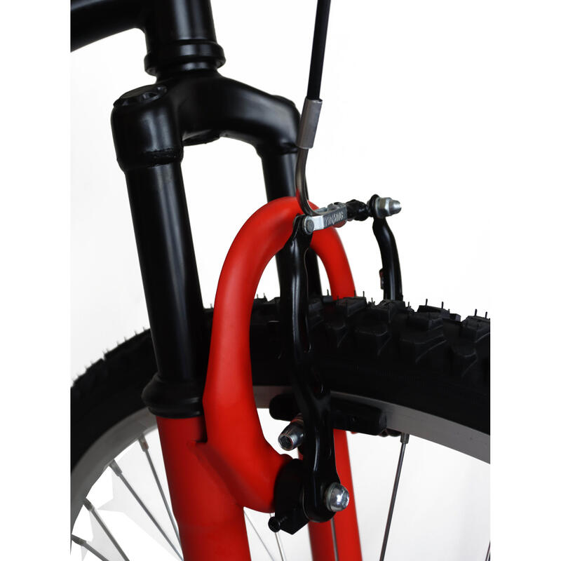 Bicicleta Infantil 24” Umit Cuadro Aluminio 7V Gris-Roja