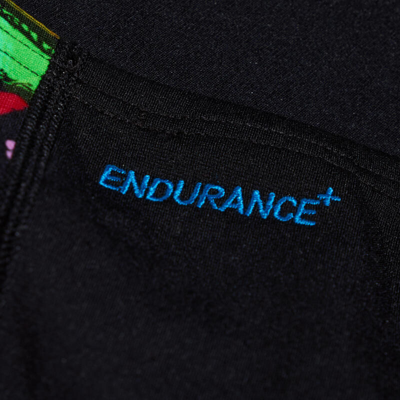ECO Endurance+ 男童 (6-14 歲) 印花拼貼及膝泳褲 - 黑色