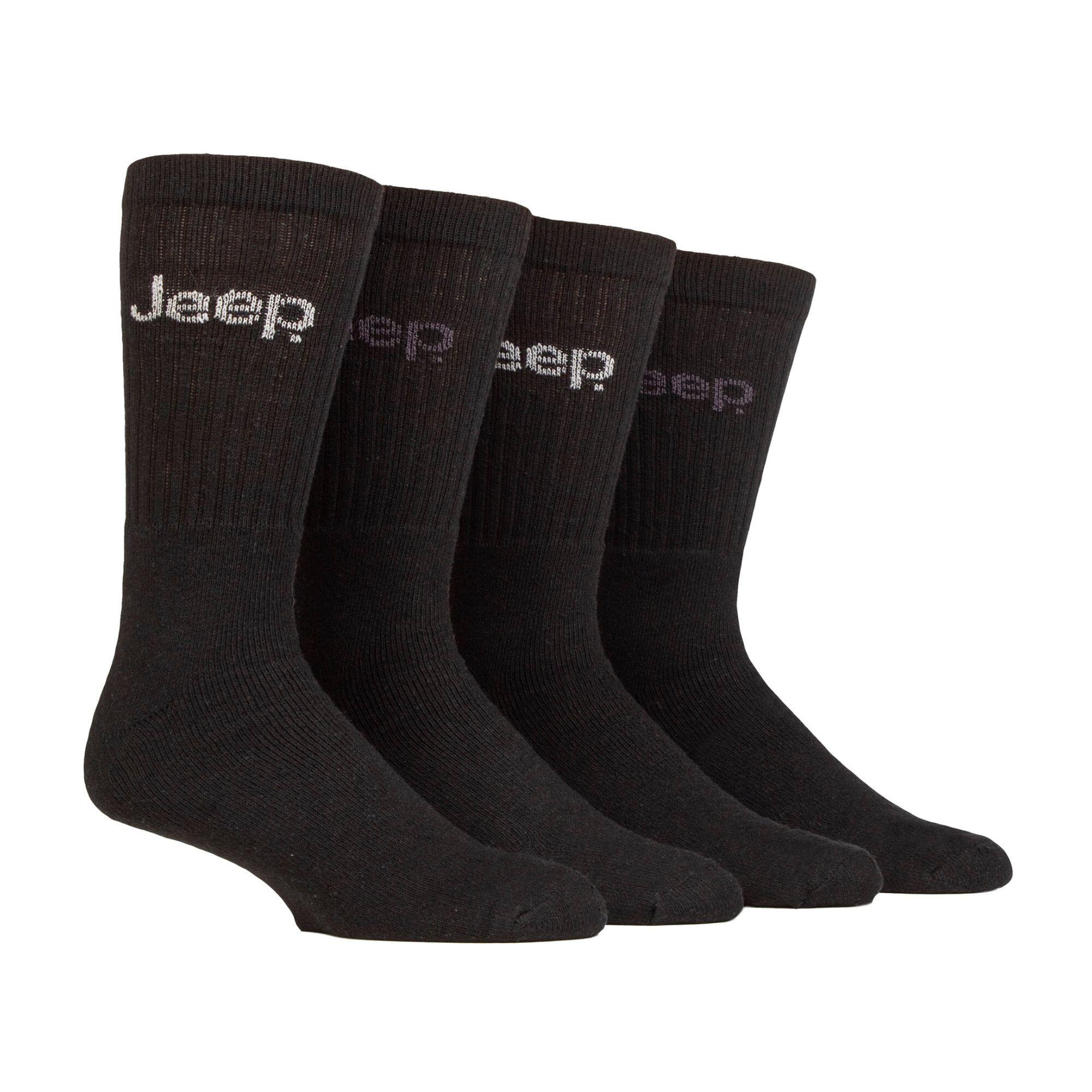 JEEP 4 Pairs Mens Recycled Cotton Cushioned Boot Socks