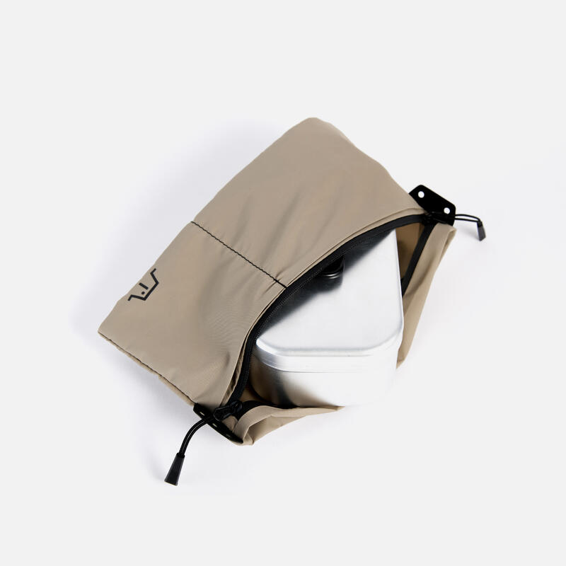 3件套露營包（筆袋/ 超輕型洗漱袋和紙巾卷/ 肩背袋) 0.4-0.5L - 卡其色