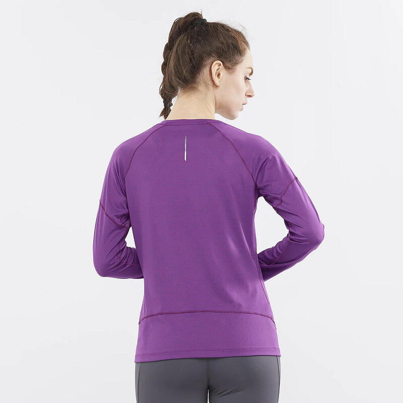 Cross Run 女裝越野跑步長袖上衣 - 紫色