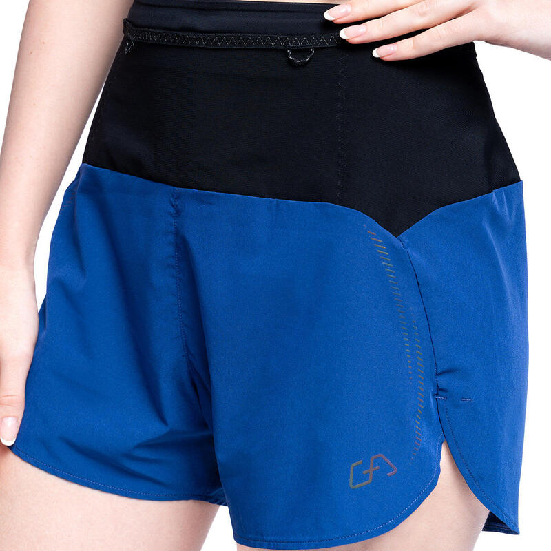 女裝2in1多口袋功能3吋速乾運動跑步短褲 - 軍藍色