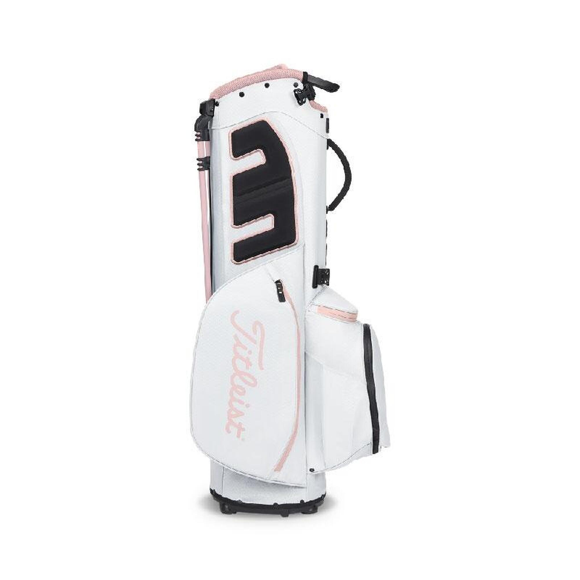 TB23SX9A-16 PLAYERS 5 "STADRY" WATERPROOF GOLF STAND BAG - WHITE/PINK