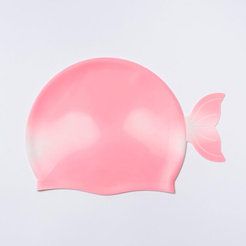 Rose Ombre Ocean Treasure Shaped Swimming Cap - Light rose