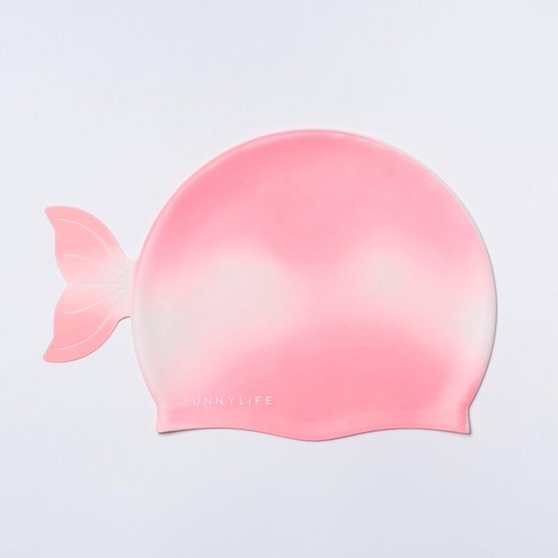 Rose Ombre Ocean Treasure Shaped Swimming Cap - Light rose