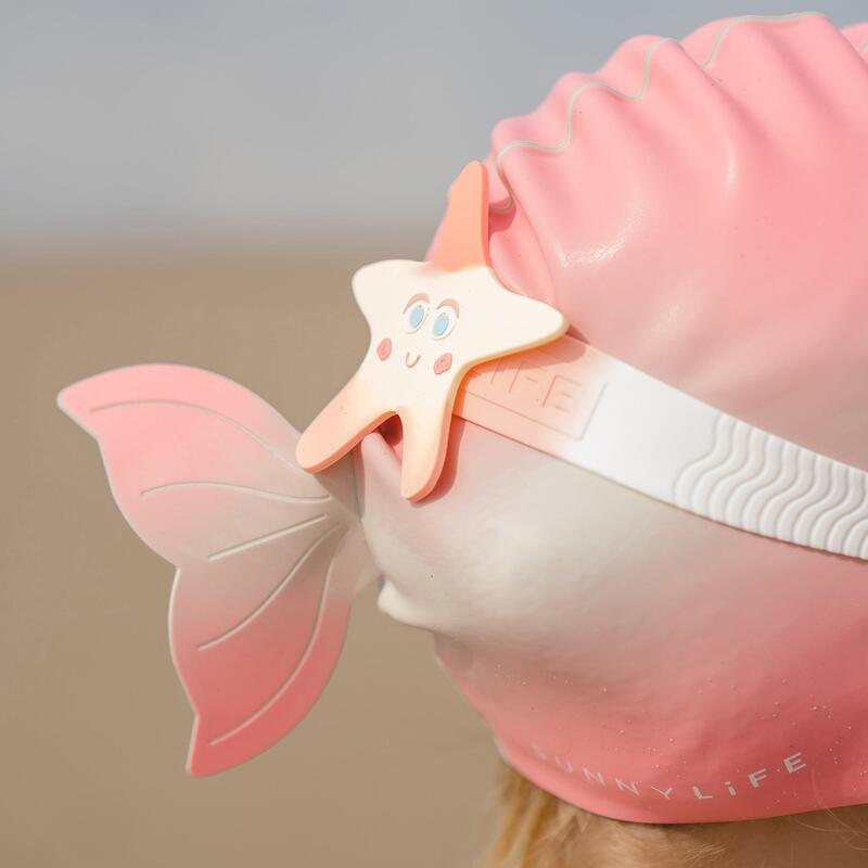 粉紅美人魚尾兒童造型泳帽 - 淺粉紅色