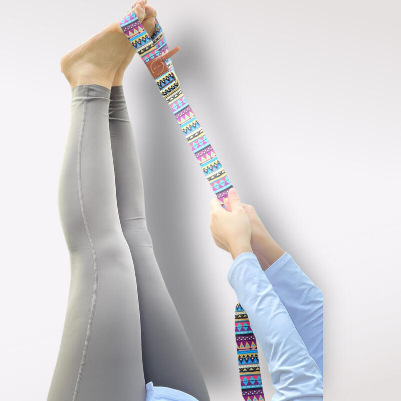 Bohemian/Boho Style Yoga Stretch Stretching Strap - Rainbow