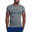 男裝修身LOGO跑步健身短袖運動T恤上衣 - 灰色