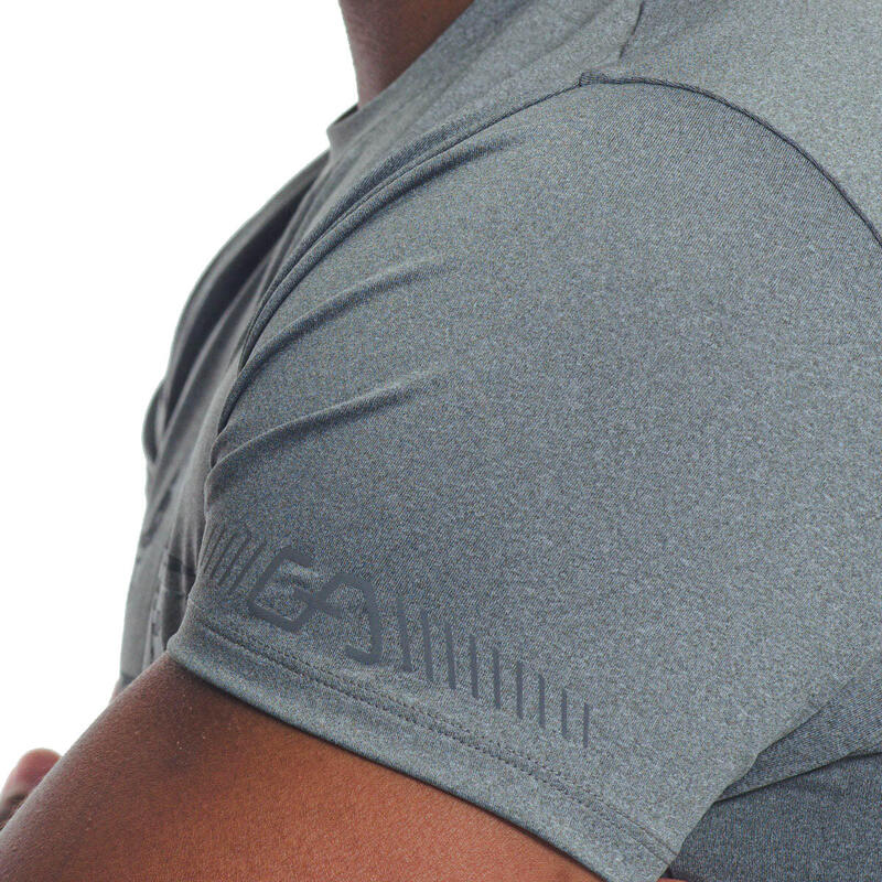 Men Dri-Fit Logo Gym Running Sports T Shirt Fitness Tee - GREY
