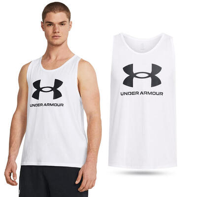 Under armour sportstyle logo tank wit heren