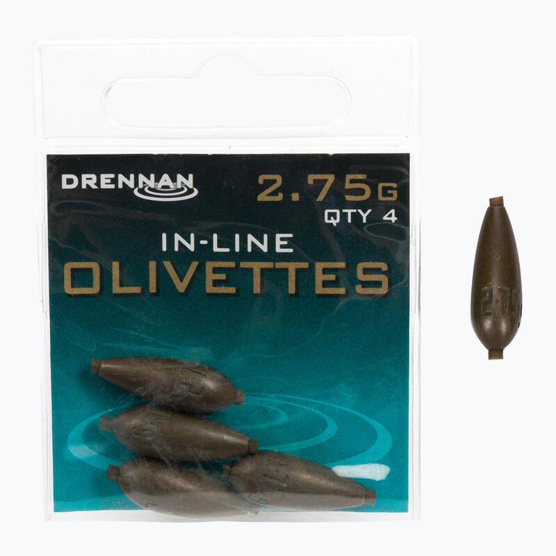 Drennan olíva nehezék tűvel, 4 db.