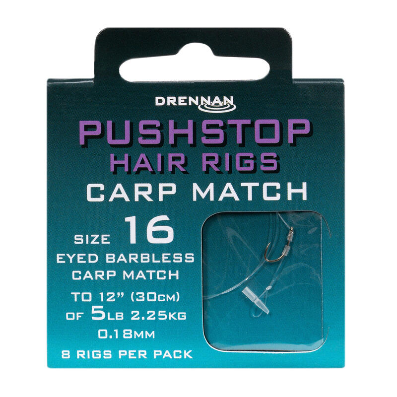 Pushstop H'rig Carp Method Leader cu opritor, carlig fara ghimpa +