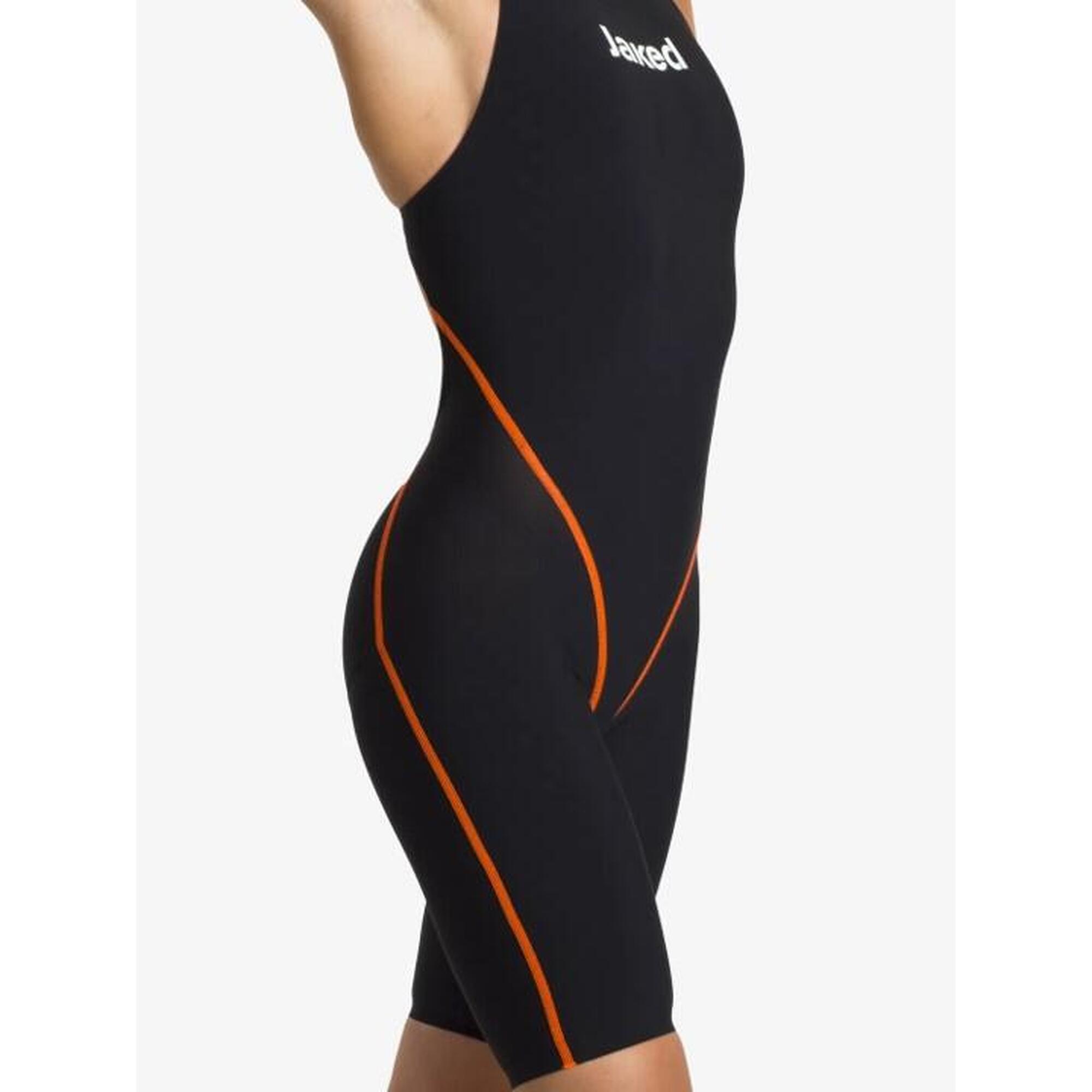 JALPHA FINA Approved Girl's Open Back Swimsuit - Black