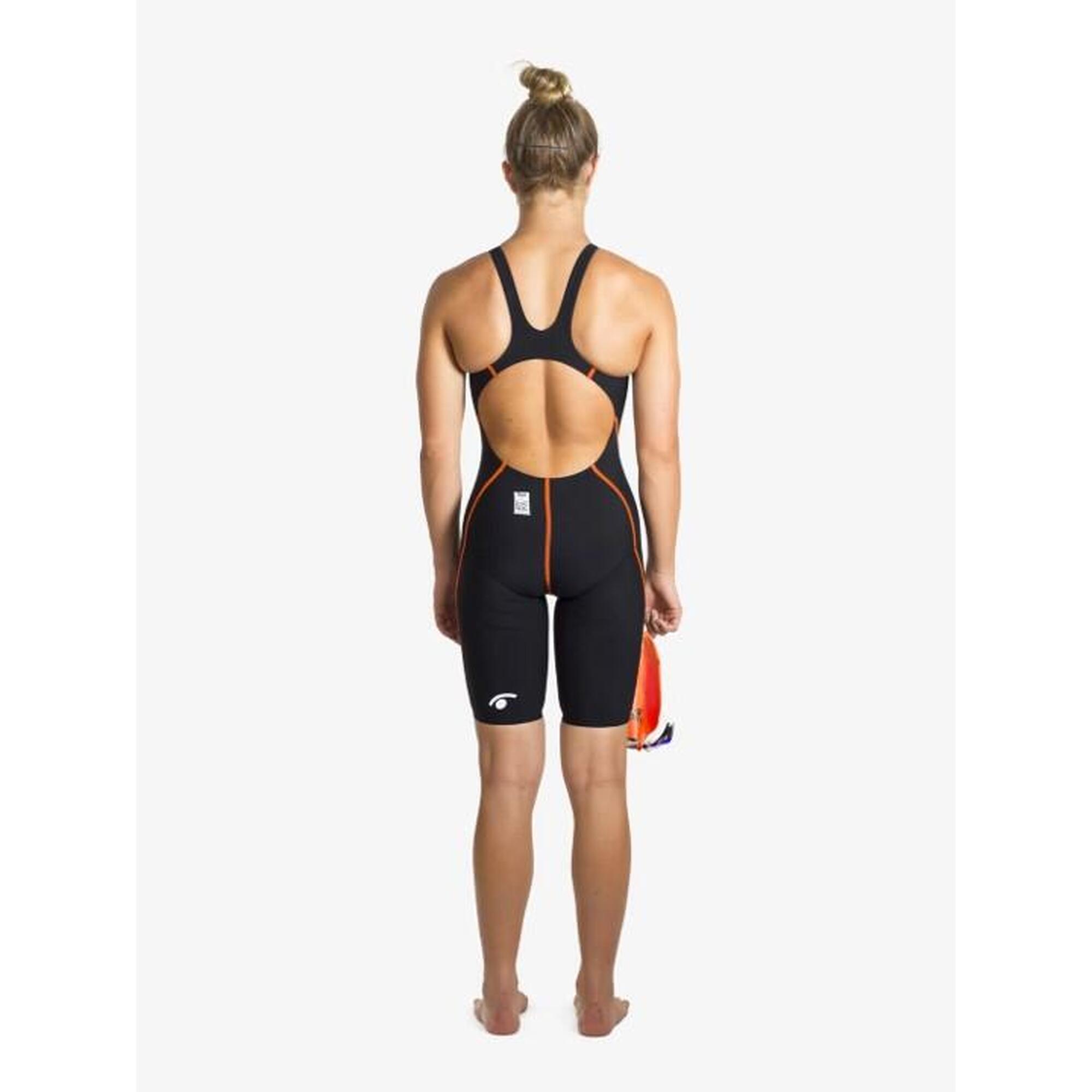 JALPHA FINA Approved Junior Open Back Swimsuit - Black