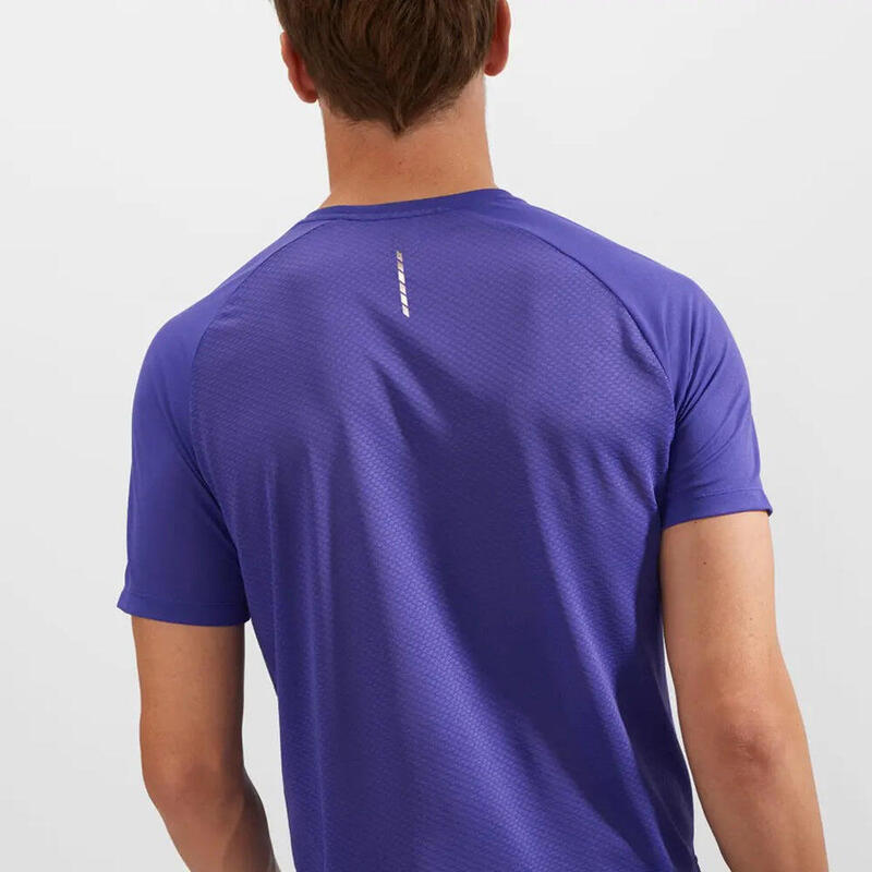 Cross Rebel Men Stretchy Trail Running Short Sleeves Tee - Purple