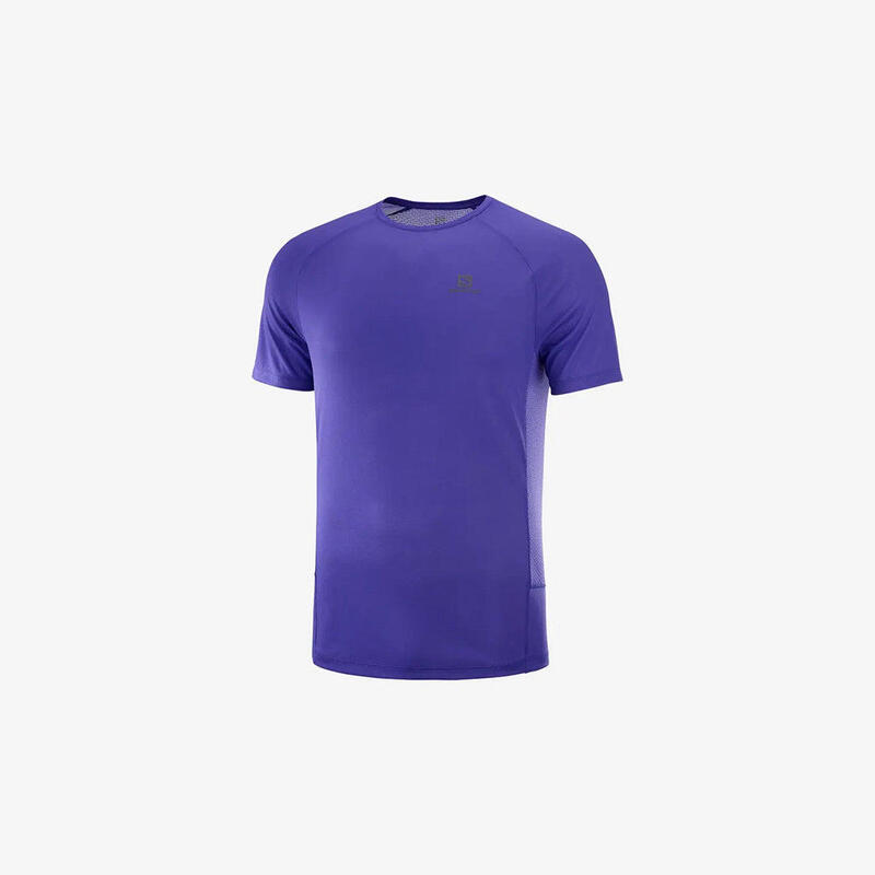 Cross Rebel Men Stretchy Trail Running Short Sleeves Tee - Purple