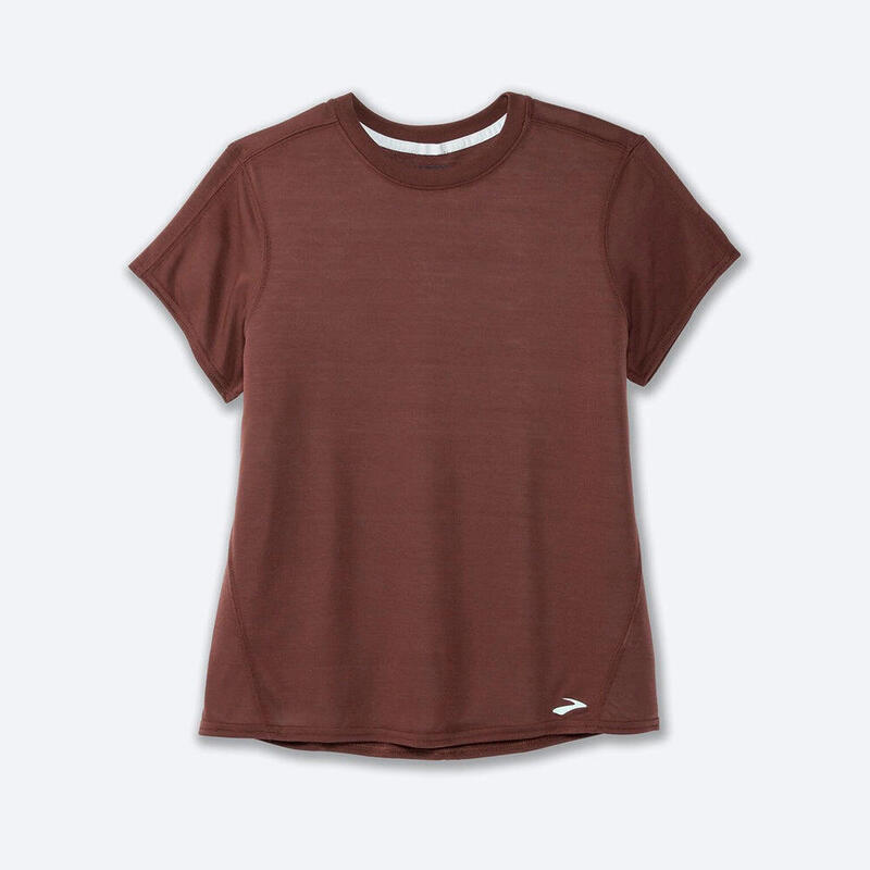 Women Distance Running Short Sleeve - Run Raisin Red