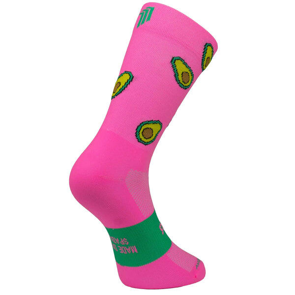 Avocados Adult Unisex Cycling Socks - Pink