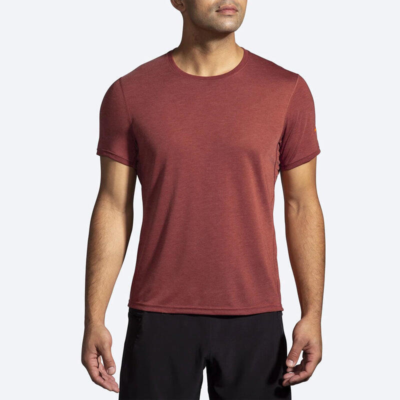 Men Distance Running Short Sleeve - Copper Red