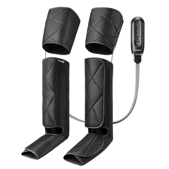 RENAIR 2.0 Full Leg Air Compression System Heat Compression Leg Massager - Black