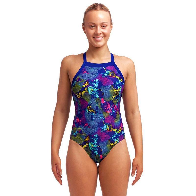 OYSTER SAUCY - 女裝高領游泳連身泳衣 - 藍色
