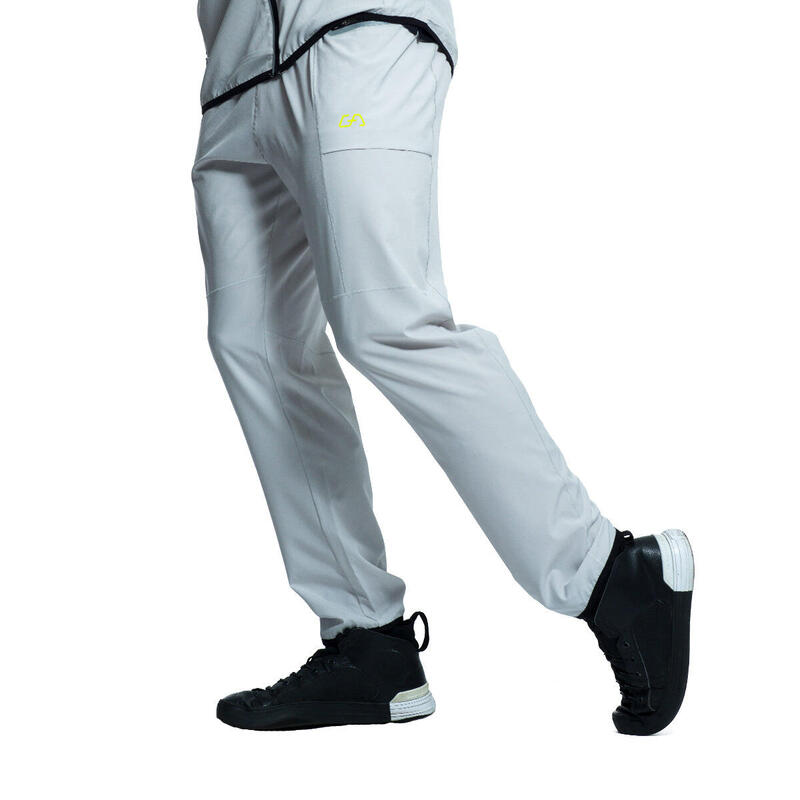 Men Waterproof Long Sweatpants with Zipper - DARK GREY