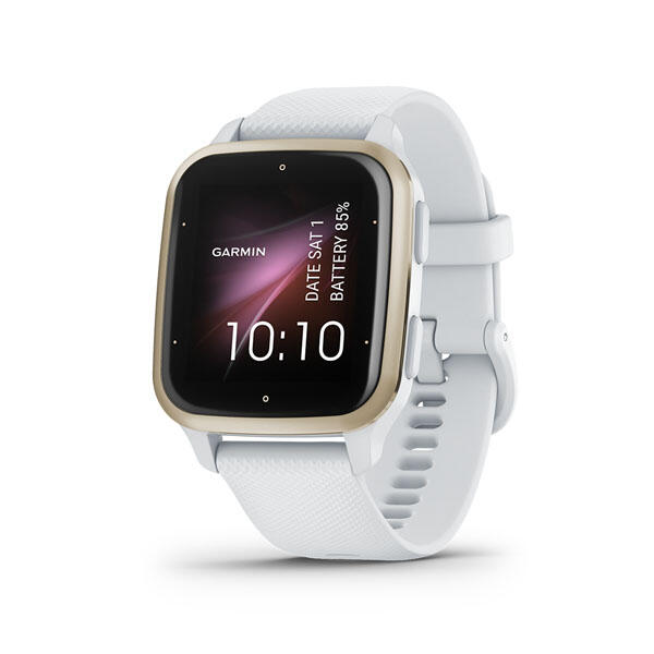 Garmin Venu Sq Running Smartwatch White/Cream Gold