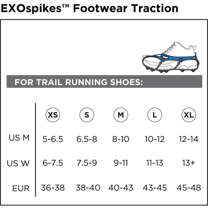 EXOspikes™ Hiking and Running Crampons - Black