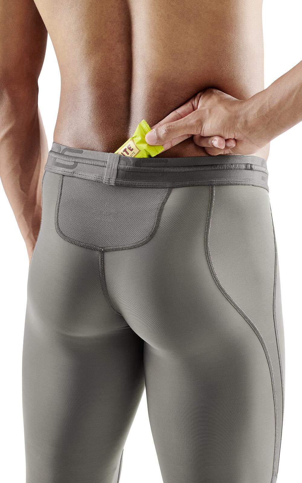 Running Men's Compression Long Tights 3-Series - Charcoal