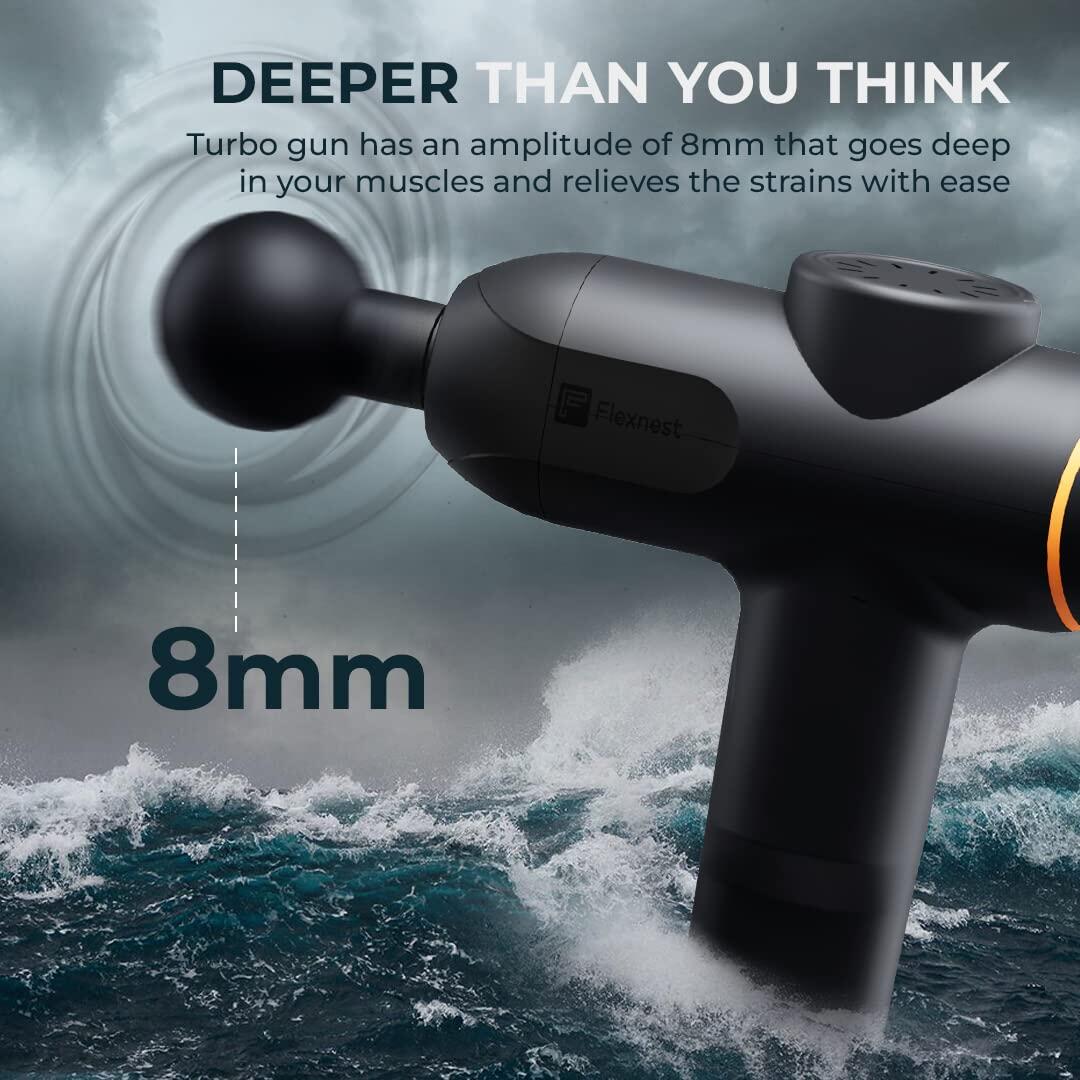Flexnest Turbo Vibration Gun Massager with 4 Heads