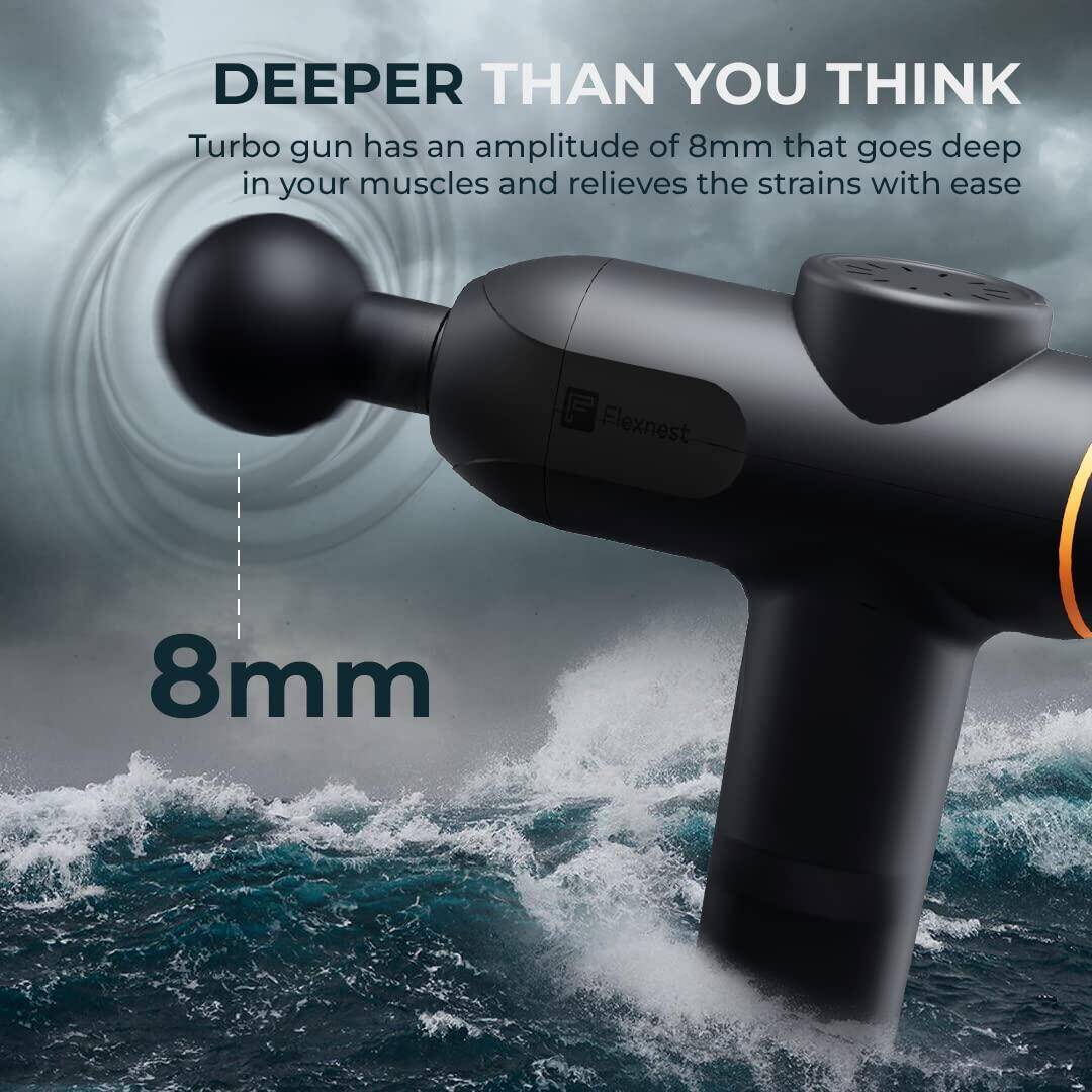 Flexnest Turbo Vibration Gun Massager with 4 Heads -  5
