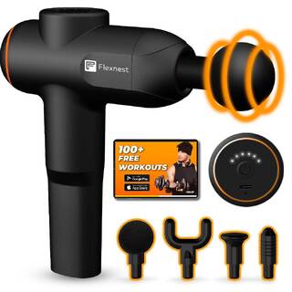Flexnest Turbo Vibration Gun Massager with 4 Heads