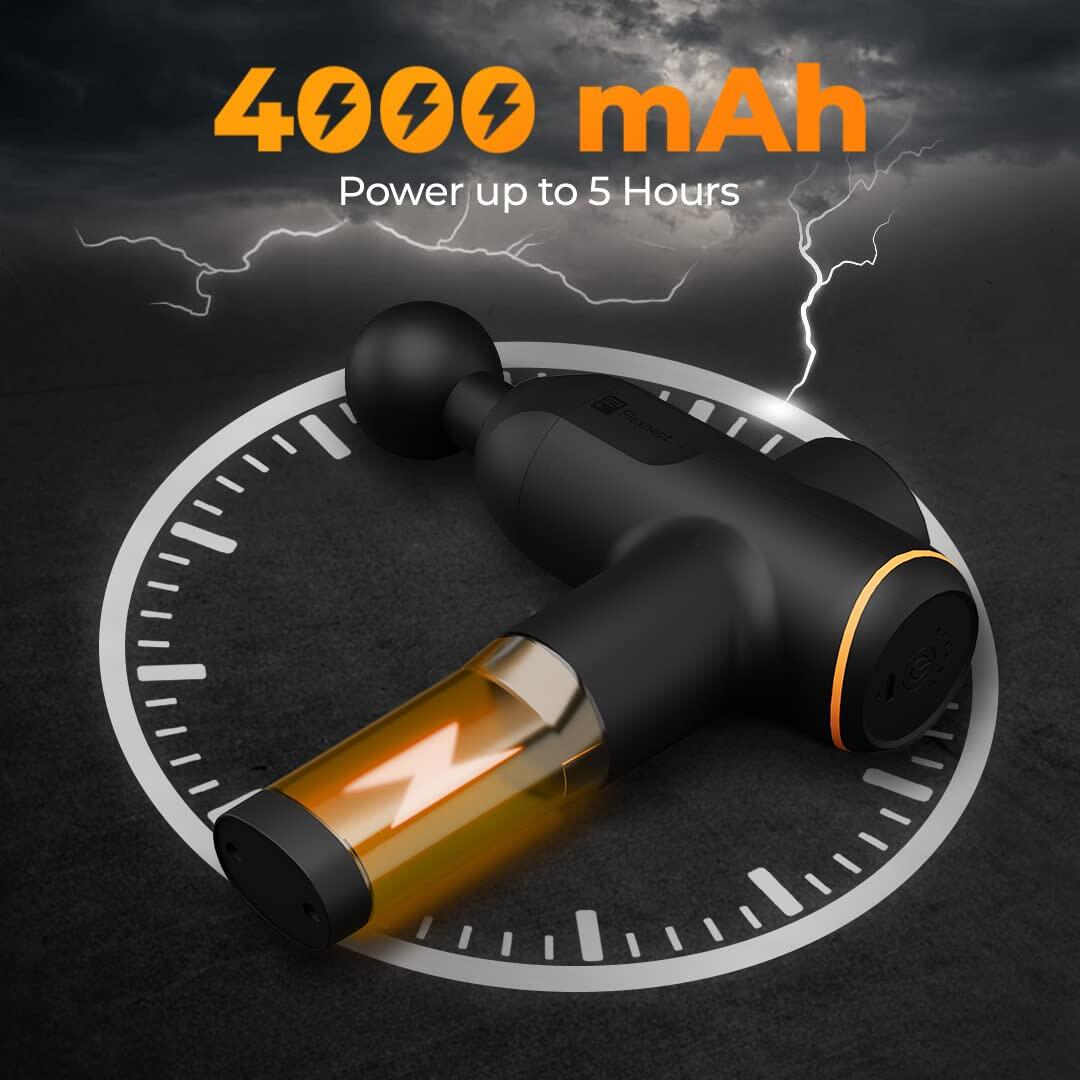 Flexnest Turbo Vibration Gun Massager with 4 Heads