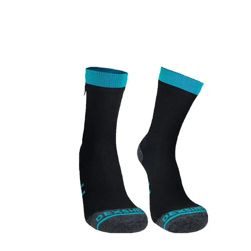 成人中性防水薄身跑步襪 - 藍色/黑色
