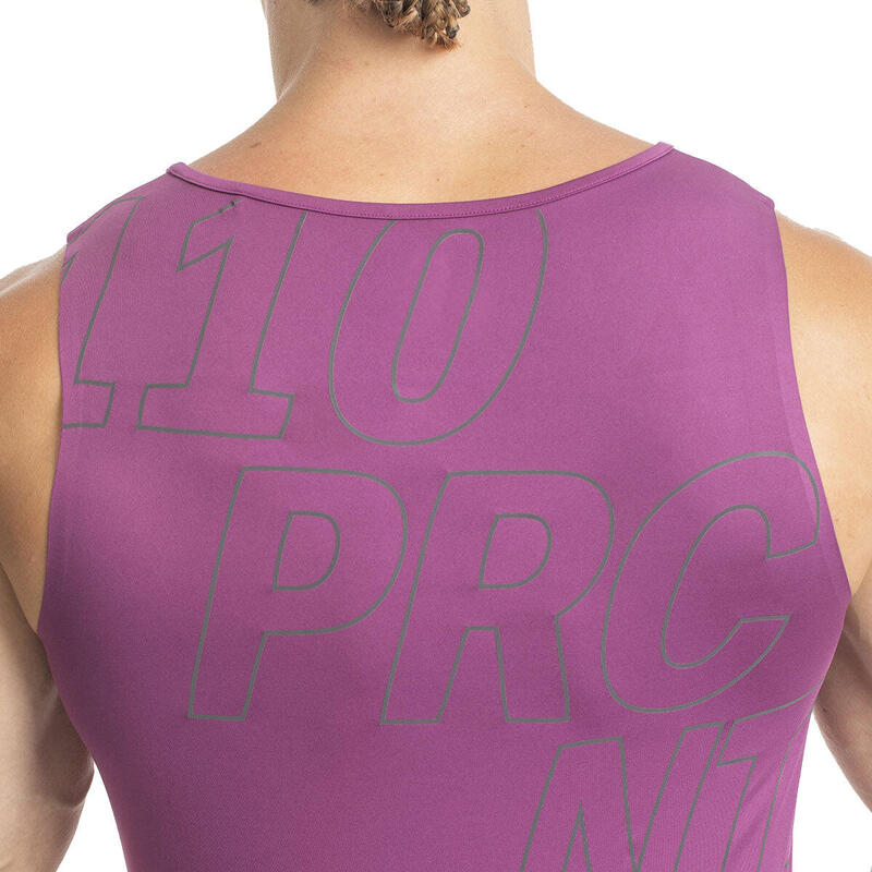 Men Wicking Anti-Odor Running Sports Vest Tank Top Singlet - Purple