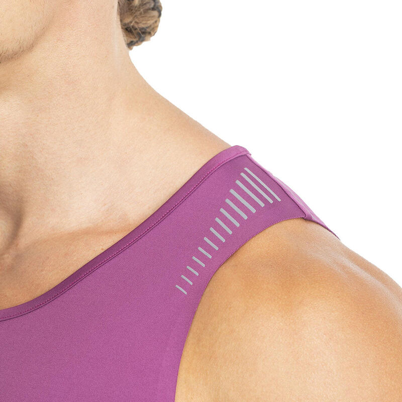 Men Wicking Anti-Odor Running Sports Vest Tank Top Singlet - Purple