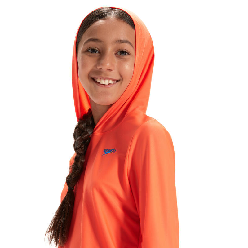 HOODED 小童 (6-14 歲) 長袖防曬水上活動上衣 - 橙色