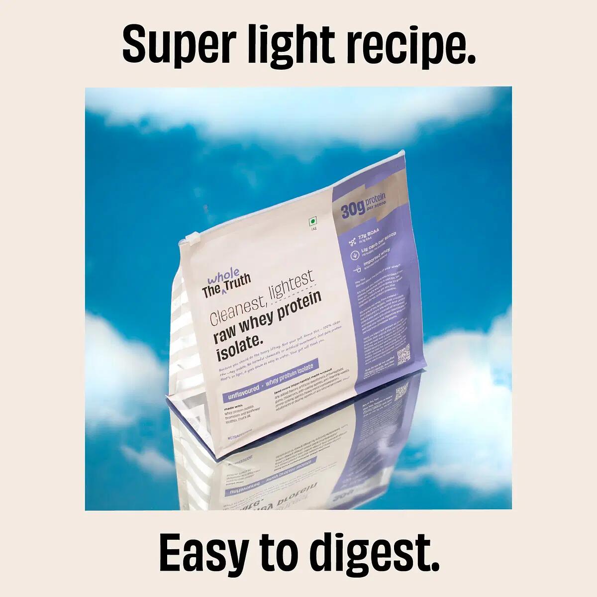 The Whole Truth Protein powder Unflavoured Isolate 30g Protein