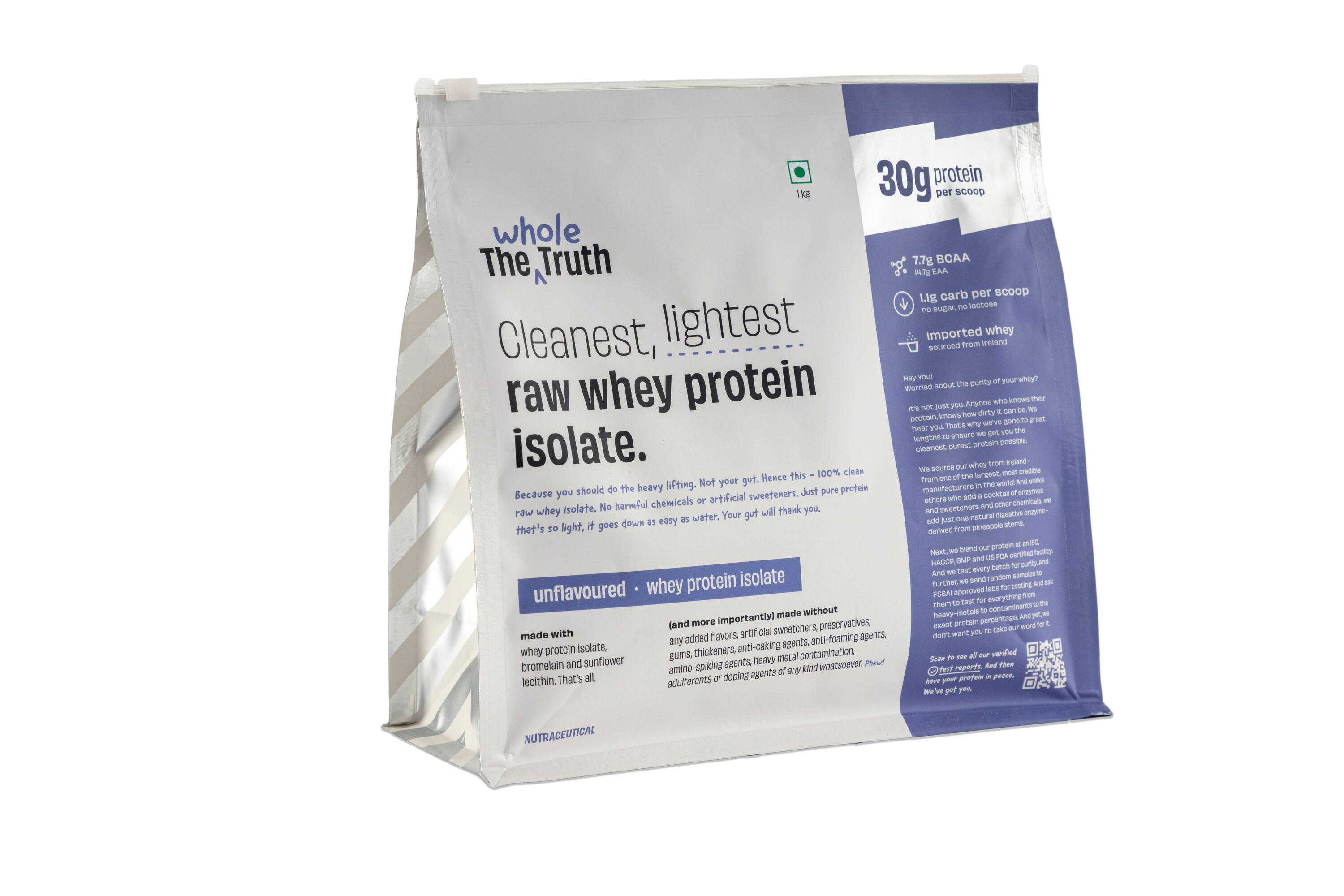 The Whole Truth Protein powder Unflavoured Isolate 30g Protein -  1