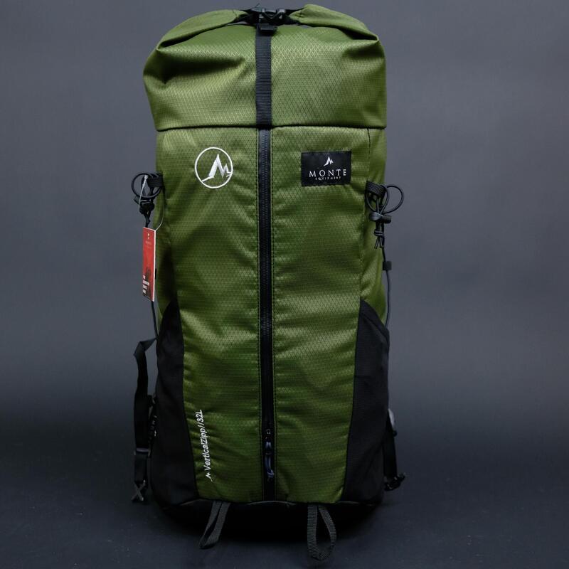 VerticalZip Unisex Ultralight Hiking Backpack 32L - Green