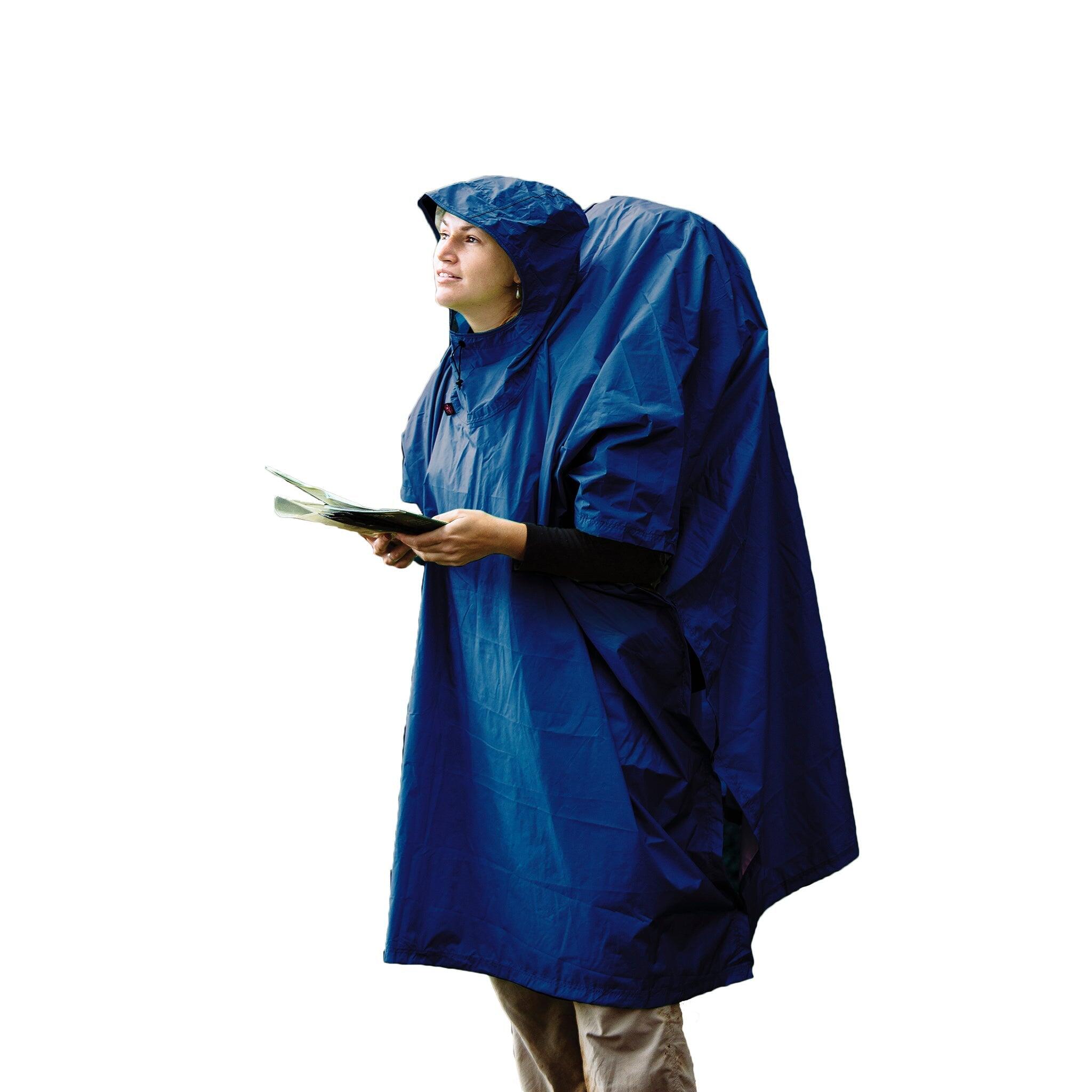 Hiking 70D Nylon Tarp Rain Poncho Blue from Sea to Summit
